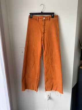 ZARA Orange Straight Jeans - The Marine